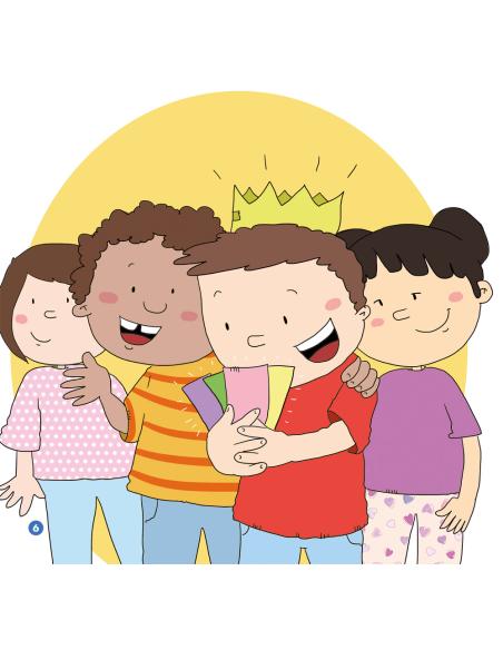 Davide si diverte con i suoi amici - con pittogrammi