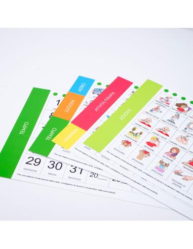 Agenda Visiva con 140 Pittogrammi e Velcro Adesivo